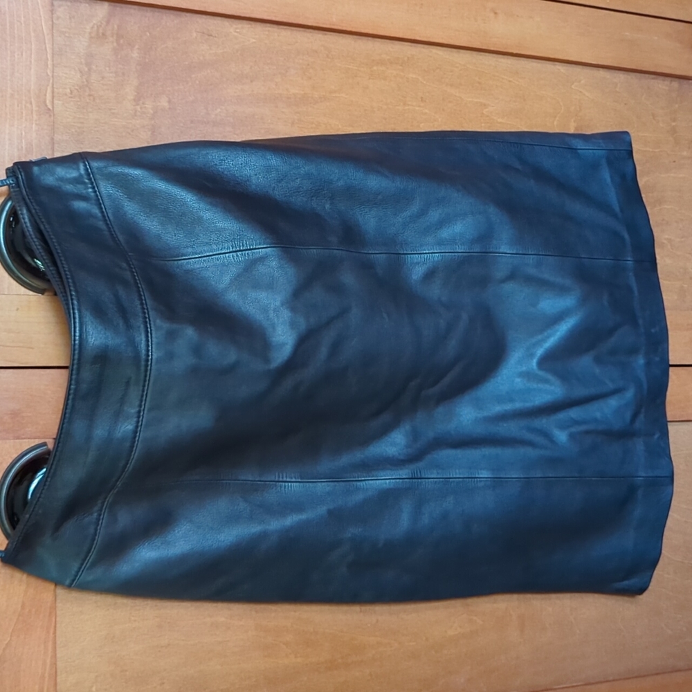 Lafayette 148 New York Brown Leather Skirt Sz 2